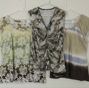 Liz & Co & Ricki’s Bundle XL 3 Cotton Boho Floral Tie Dye Jersey Tops